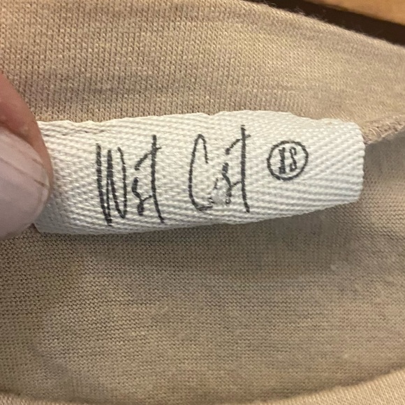 Tan ACDC wst cst Angus Graphic crewneck shortsleeve crop tshirt xs extra small - Picture 3 of 5